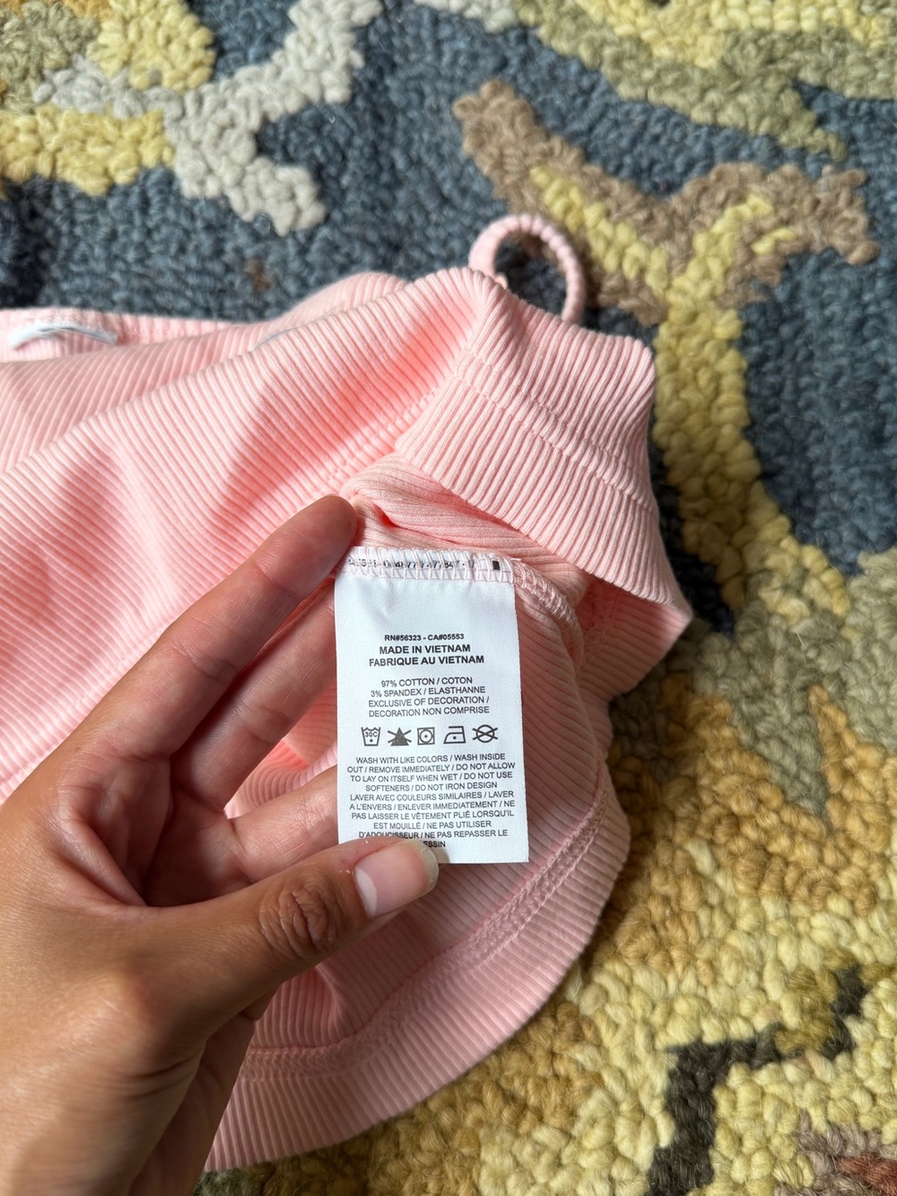 Nike Light Pink Ribbed Cropped Tank Top Embroidered Logo Size Medium - Picture 5 of 7